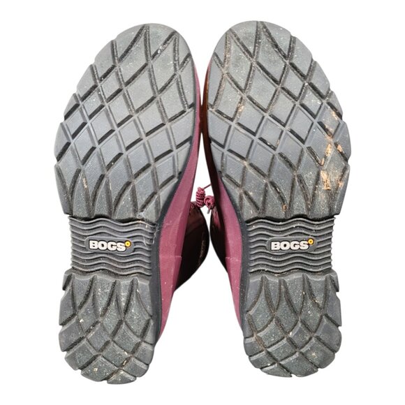 Bogs Amanda Waterproof Faux Fur Lining Plush Burgundy Red Boots Women's Size 10 - Picture 6 of 13